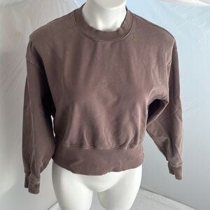 JoyLab latte brown pullover French Terry lined pullover sweatshirt